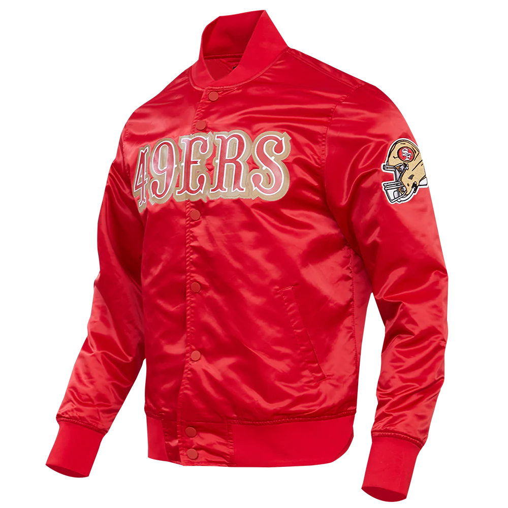 NFL SAN FRANCISCO 49ERS BIG LOGO MEN'S SATIN JACKET (RED) - Image 10
