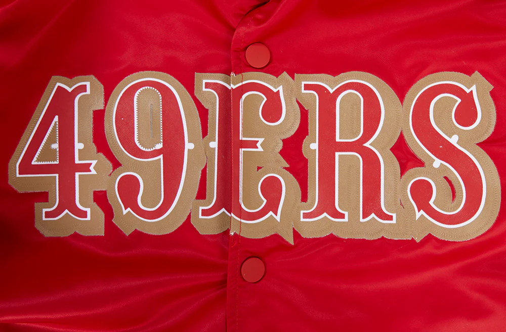 NFL SAN FRANCISCO 49ERS BIG LOGO MEN'S SATIN JACKET (RED) - Image 5