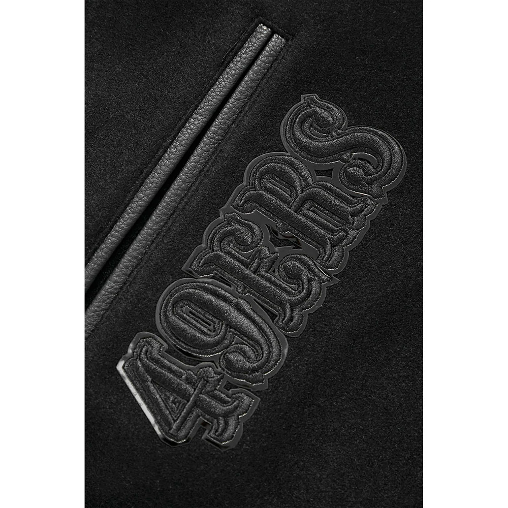 NFL SAN FRANCISCO 49ERS TRIPLE BLACK WOOL VARSITY JACKET (TRIPLE BLACK) - Image 13