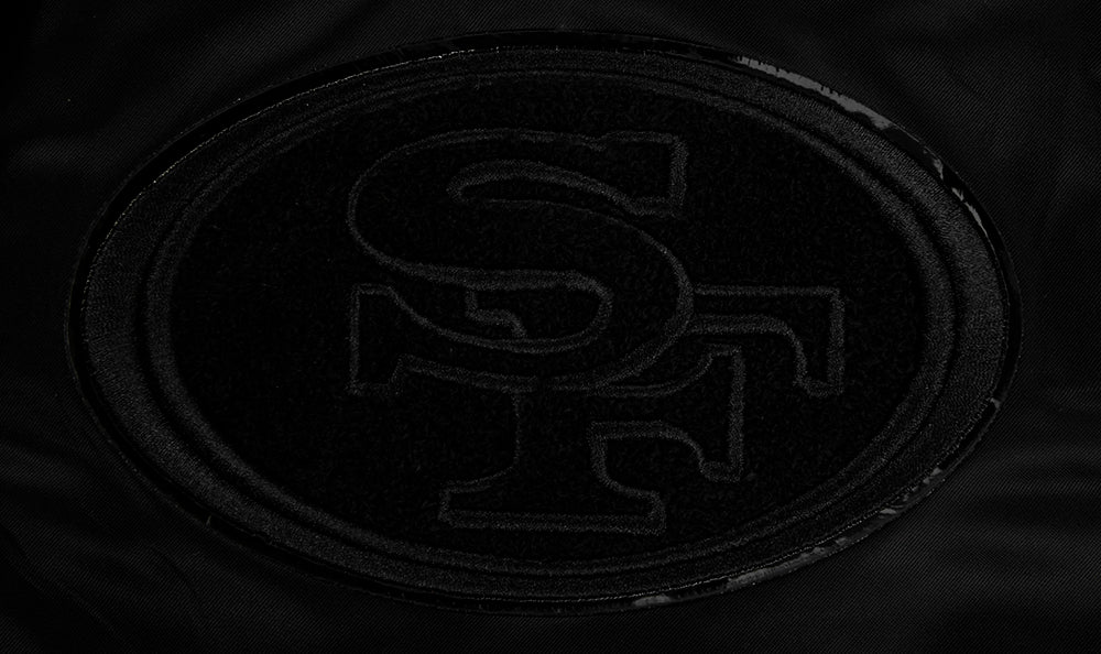 NFL SAN FRANCISCO 49ERS TRIPLE BLACK MEN'S SATIN JACKET (TRIPLE BLACK) - Image 5