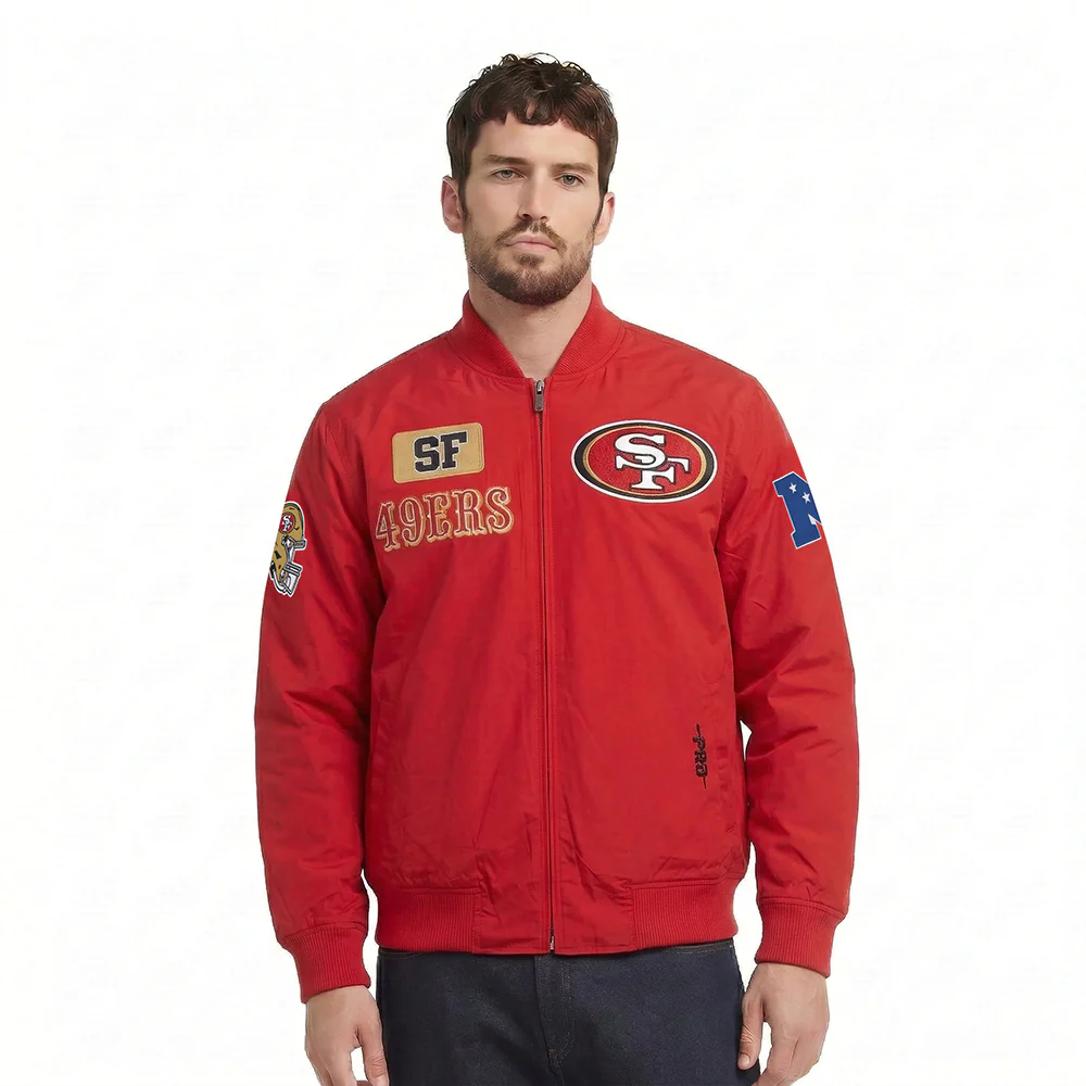 NFL SAN FRANCISCO 49ERS AREA CODE M TWILL JACKET (RED)