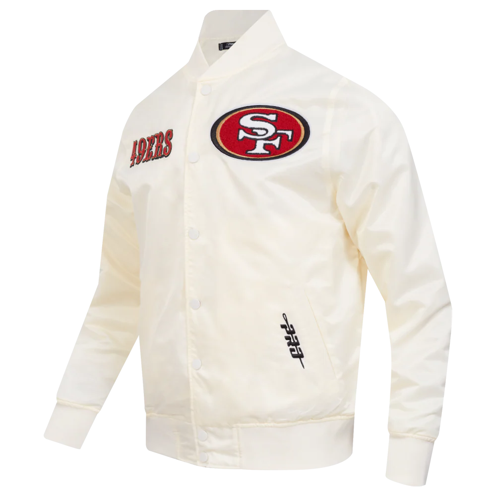 NFL SAN FRANCISCO 49ERS SOUVENIR MEN'S SATIN JACKET (EGGSHELL) - Image 6