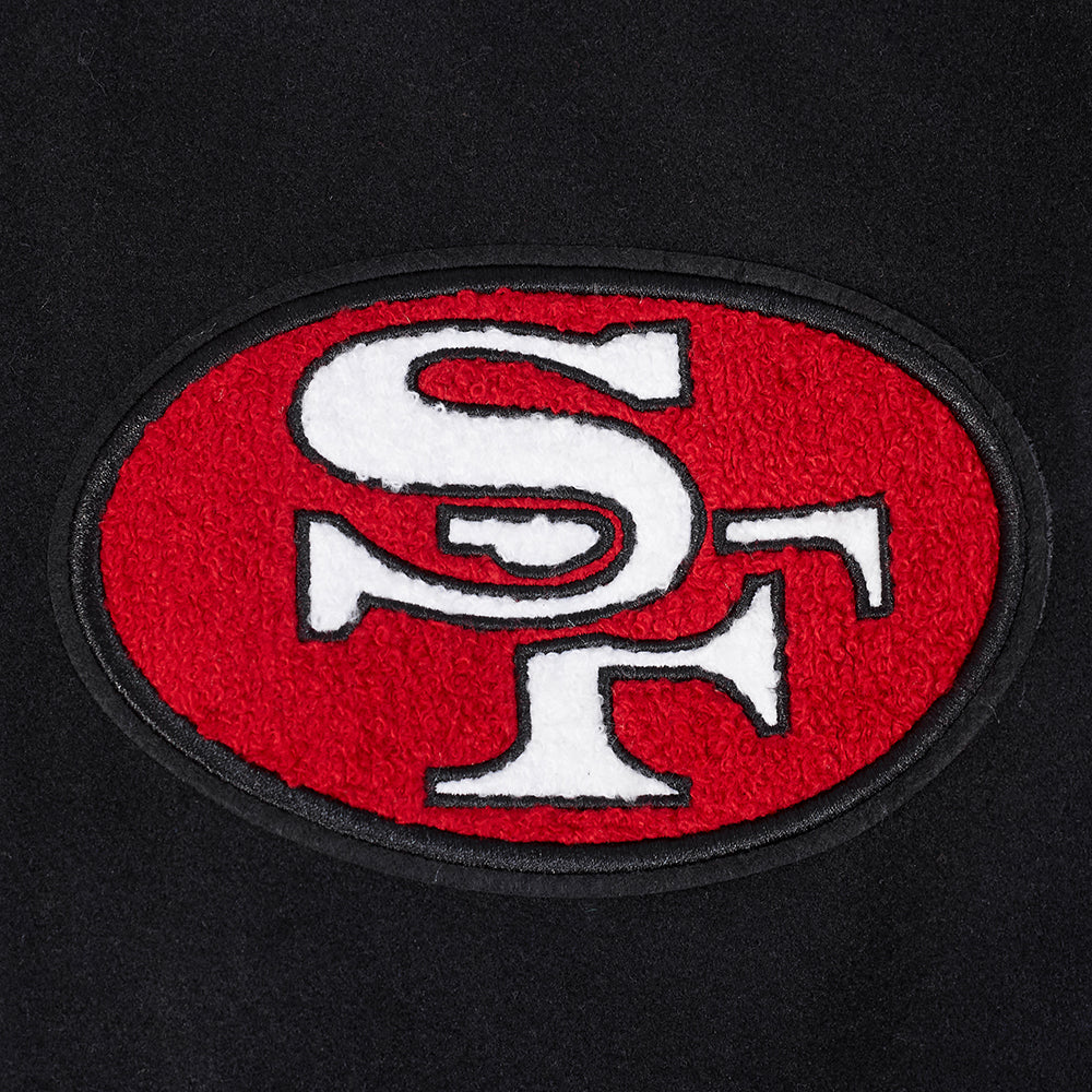 NFL SAN FRANCISCO 49ERS BEST OF MEN'S RIB WOOL VARSITY JACKET (BLACK/RED/BLACK) - Image 12