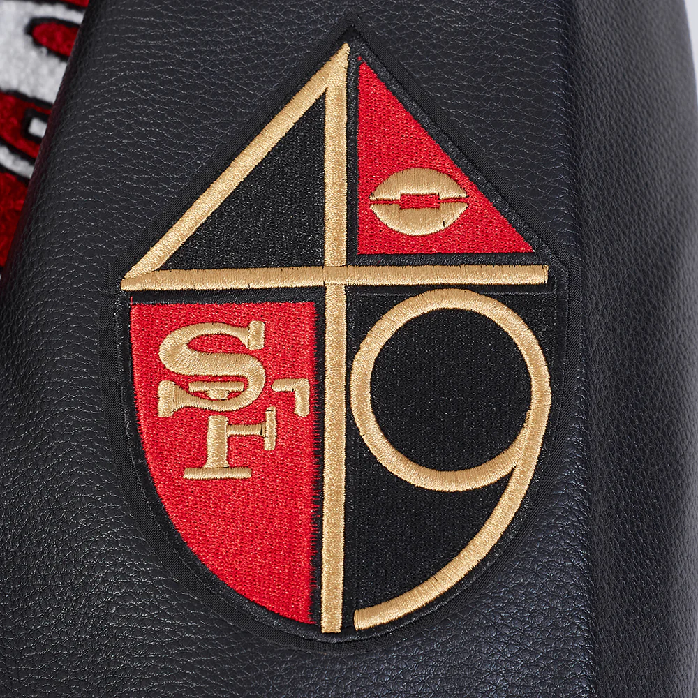NFL SAN FRANCISCO 49ERS BEST OF MEN'S RIB WOOL VARSITY JACKET (BLACK/RED/BLACK) - Image 20