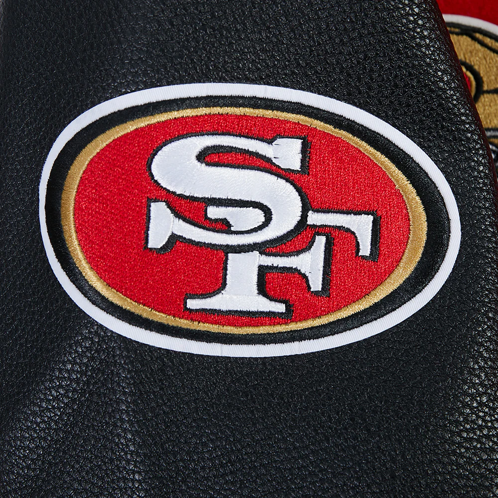 NFL SAN FRANCISCO 49ERS BORN FOR SPORT MEN'S WOOL VARSITY JACKET (RED/BLACK) - Image 9