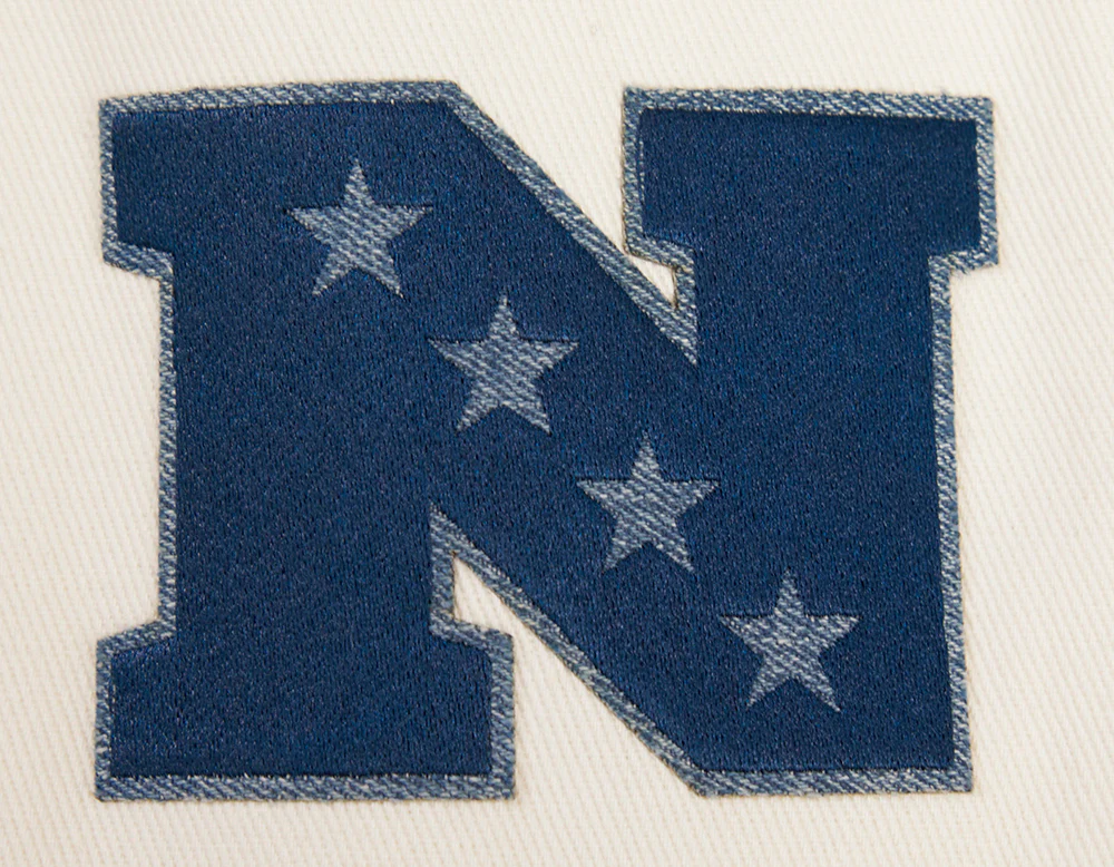 NFL SAN FRANCISCO 49ERS VARSITY BLUES MEN'S DENIM VARSITY JACKET (DENIM/LINEN) - Image 6