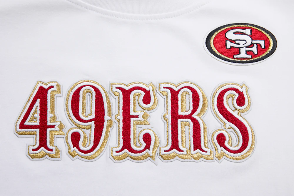 NFL SAN FRANCISCO 49ERS CLASSIC SHORT SLEEVE SINGLE JERSEY SLIM FIT TEE (WHITE) - Image 5