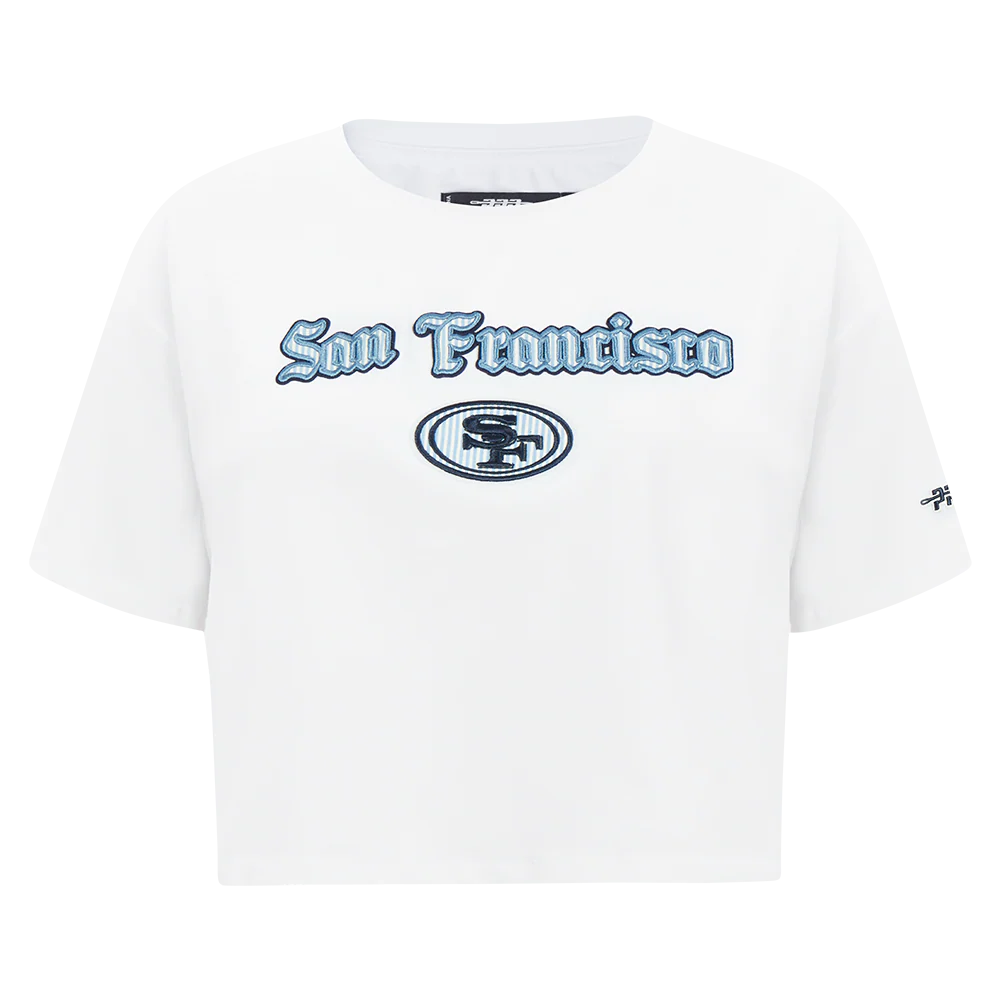 NFL SAN FRANCISCO 49ERS COUNTRY CLUB WOMEN'S MIDRIFF TEE (WHITE)