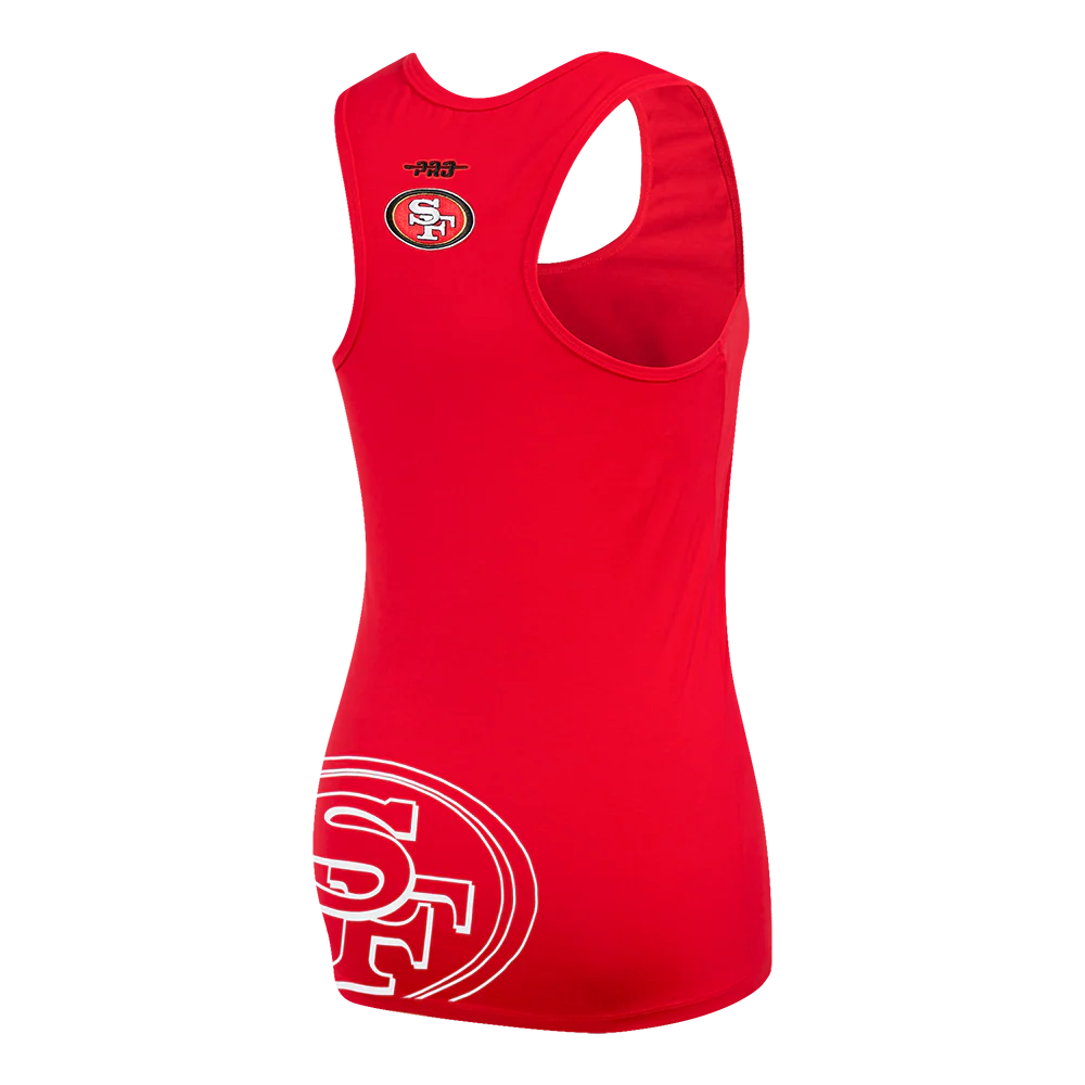 NFL SAN FRANCISCO 49ERS SHEER INFLUENCE WOMEN'S RELAXED FIT RACERBACK (RED) - Image 4