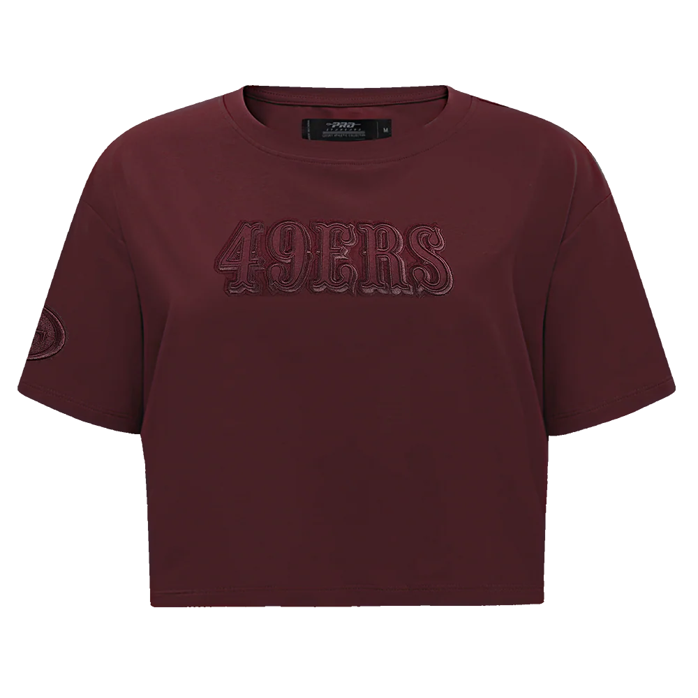 NFL SAN FRANCISCO 49ERS NEUTRAL SINGLE JERSEY BOXY TEE (WINE)