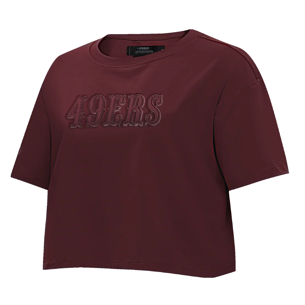 NFL SAN FRANCISCO 49ERS NEUTRAL SINGLE JERSEY BOXY TEE (WINE) - Image 2