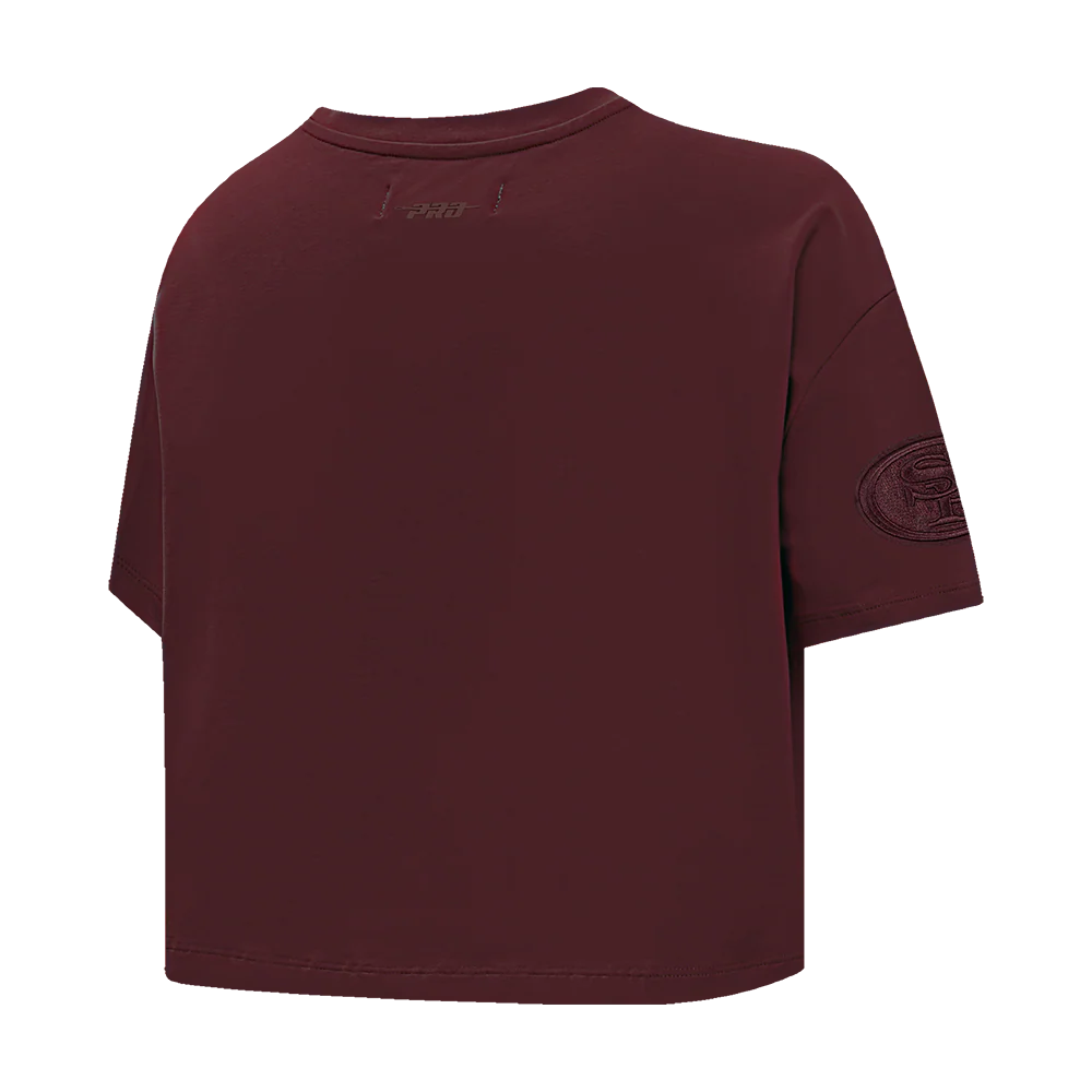 NFL SAN FRANCISCO 49ERS NEUTRAL SINGLE JERSEY BOXY TEE (WINE) - Image 4