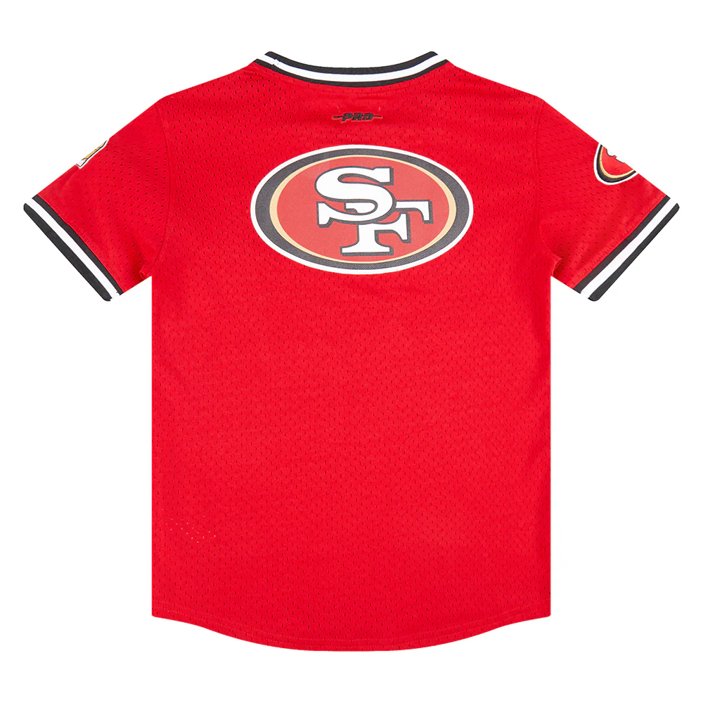 NFL SAN FRANCISCO 49ERS CLASSIC BIG BOYS SHORT SLEEVE MESH TEE (RED/BLACK) - Image 4