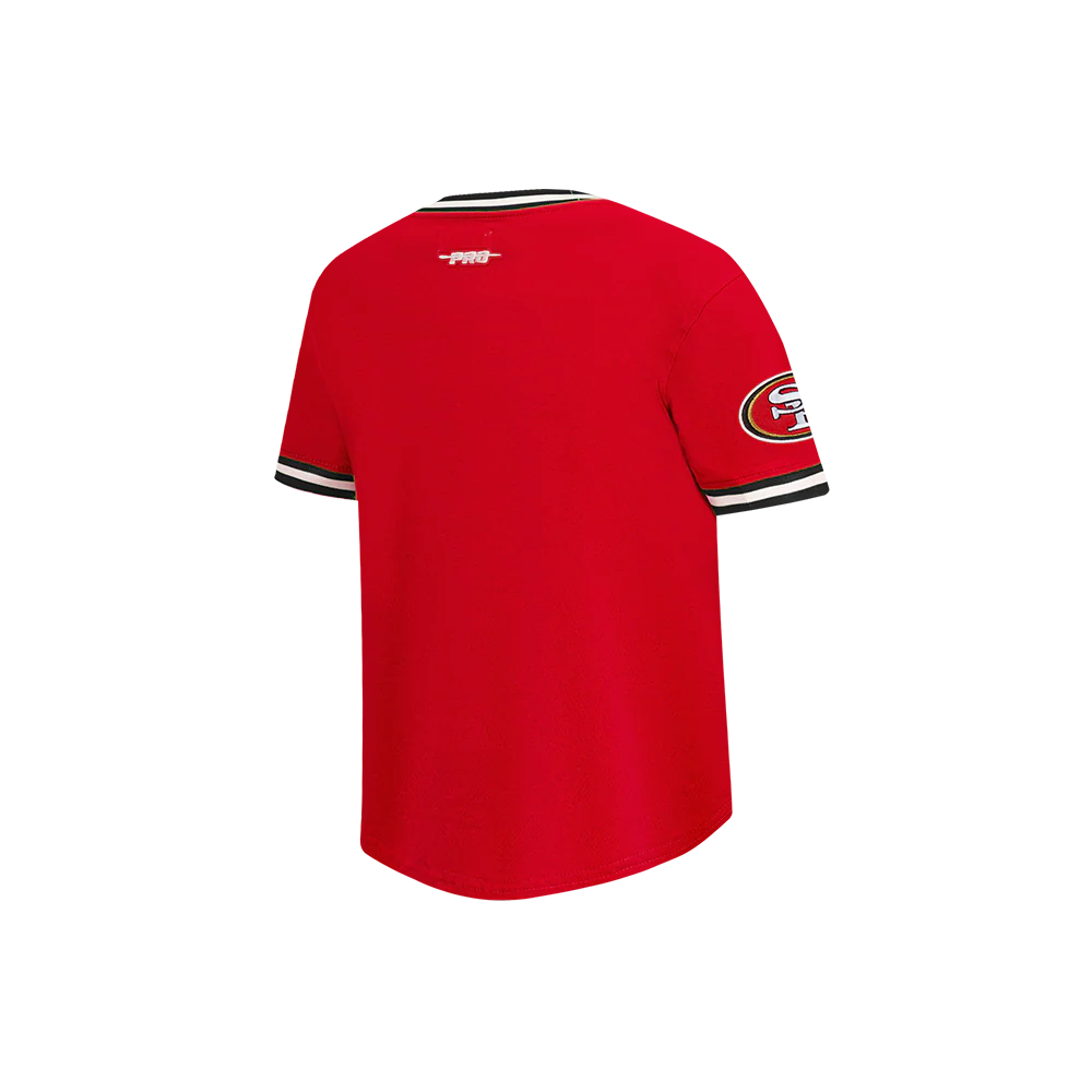 NFL SAN FRANCISCO 49ERS CLASSIC BIG BOYS SHORT SLEEVE STRIPED RIB TEE (RED/BLACK) - Image 11