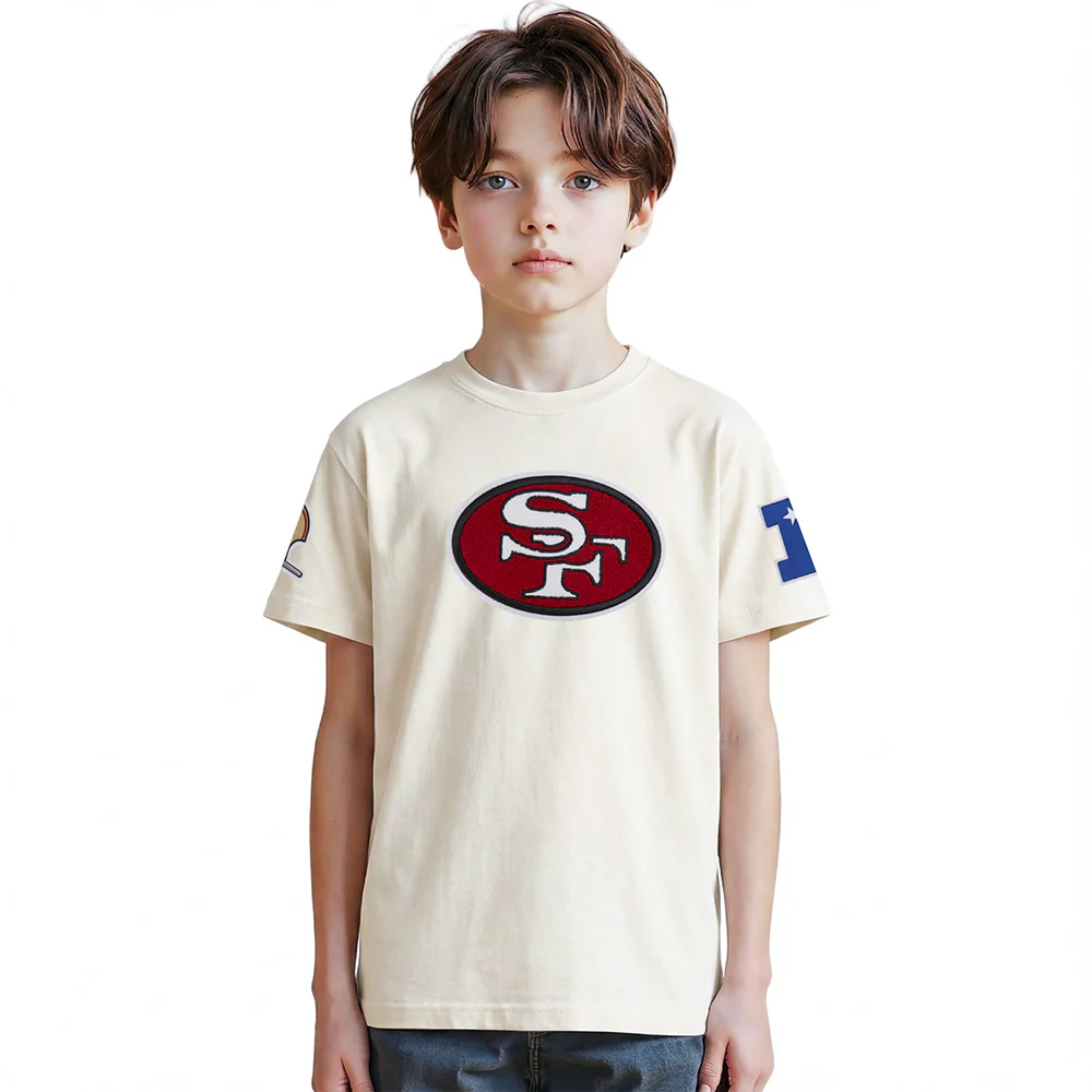 NFL SAN FRANCISCO 49ERS RETRO CLASSICS BIG BOY'S SS TEE (EGGSHELL)