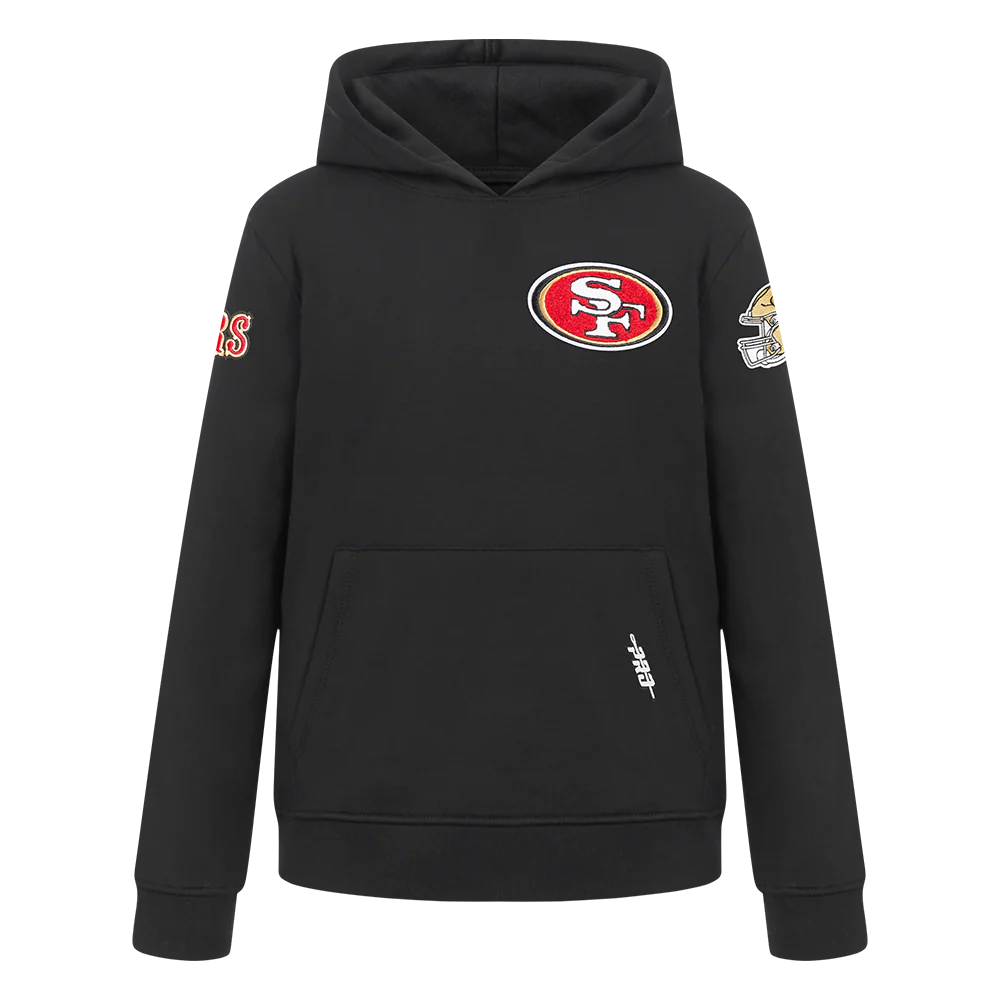 NFL SAN FRANCISCO 49ERS CLASSIC BIG BOYS FLEECE PULLOVER HOODIE (BLACK) - Image 3