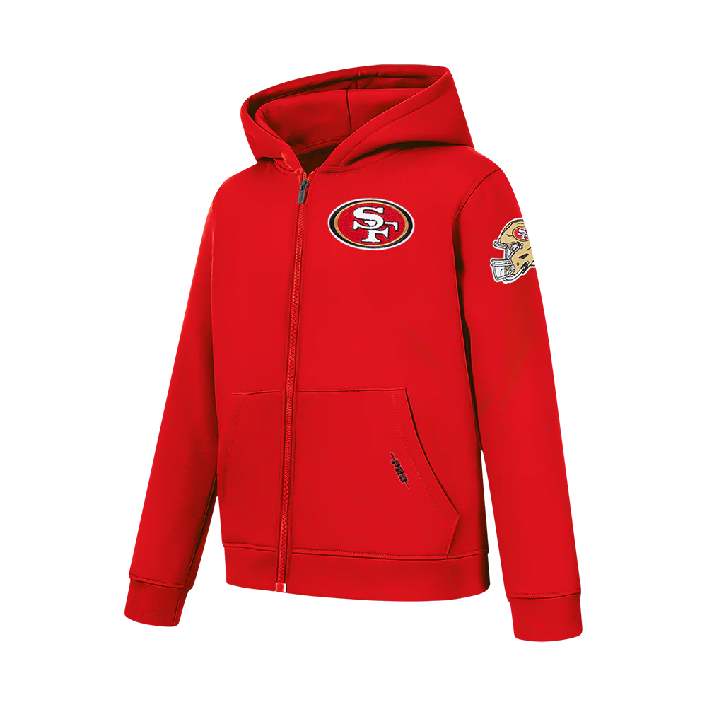 NFL SAN FRANCISCO 49ERS CLASSIC BIG BOYS FLEECE FULL ZIP HOODIE (RED) - Image 5