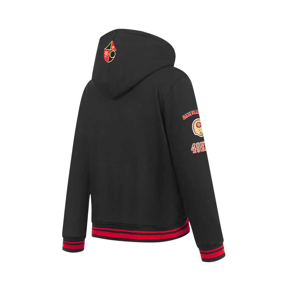 NFL SAN FRANCISCO 49ERS RETRO CLASSIC BIG BOYS RIB FLEECE PULLOVER HOODIE (EGGSHELL/ RED) - Image 4