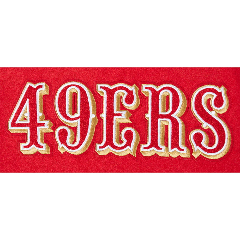 NFL SAN FRANCISCO 49ERS CLASSIC BIG BOYS WOOL VARSITY JACKET (RED/WHITE) - Image 7
