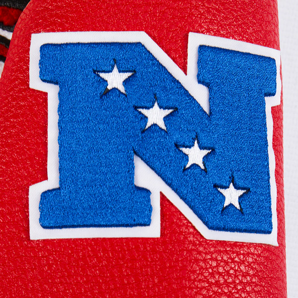 NFL SAN FRANCISCO 49ERS RETRO CLASSIC BIG BOYS RIB WOOL VARSITY JACKET (EGGSHELL/ RED) - Image 6