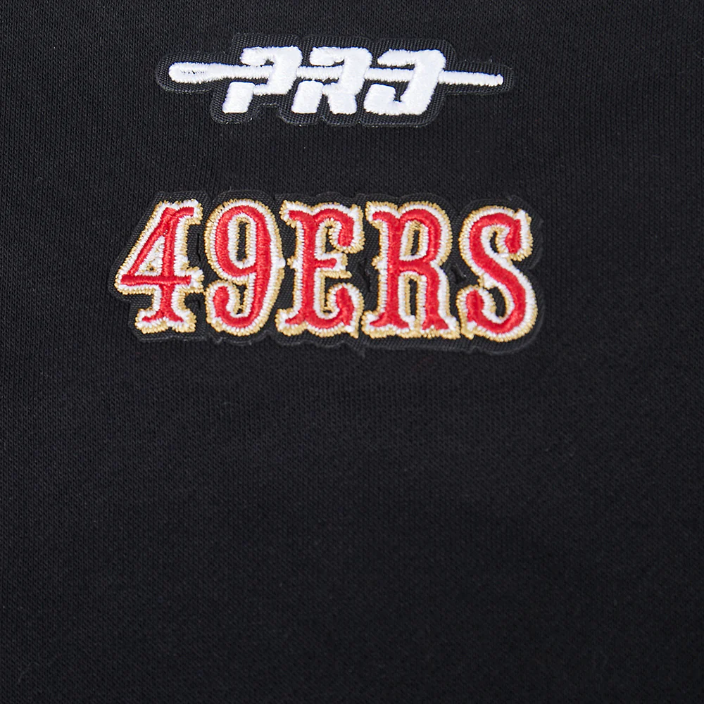 NFL SAN FRANCISCO 49ERS CLASSIC BIG GIRL'S FLC CREWNECK (BLACK) - Image 5
