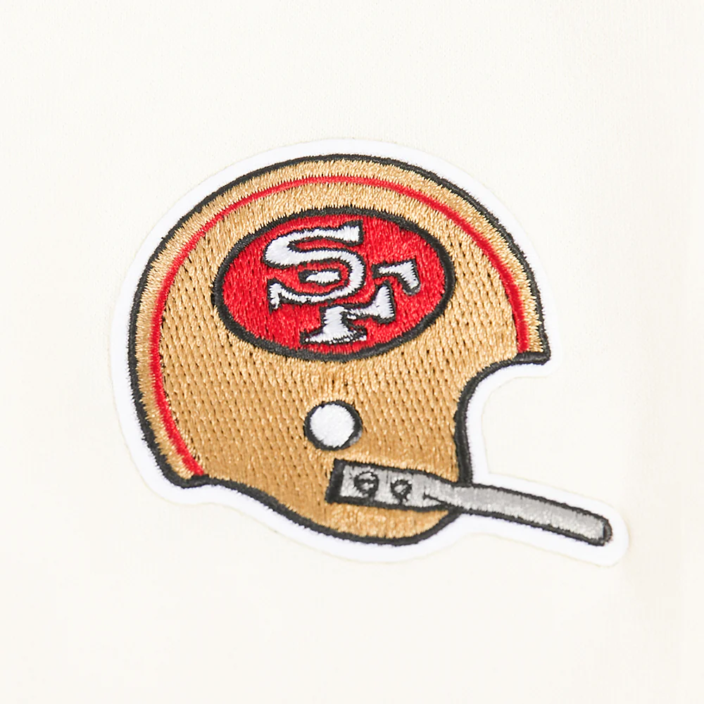 NFL SAN FRANCISCO 49ERS RETRO CLASSICS BIG GIRL'S RIB FLEECE CREWNECK (EGGSHELL/ RED) - Image 5