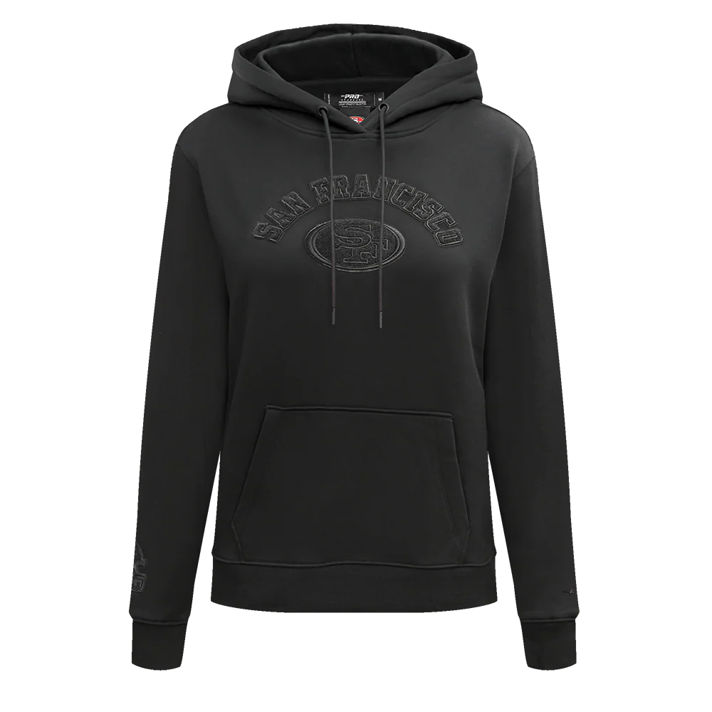 NFL SAN FRANCISCO 49ERS TRIPLE BLACK WOMEN'S FLEECE PULLOVER HOODIE (TRIPLE BLACK WOMEN'S)