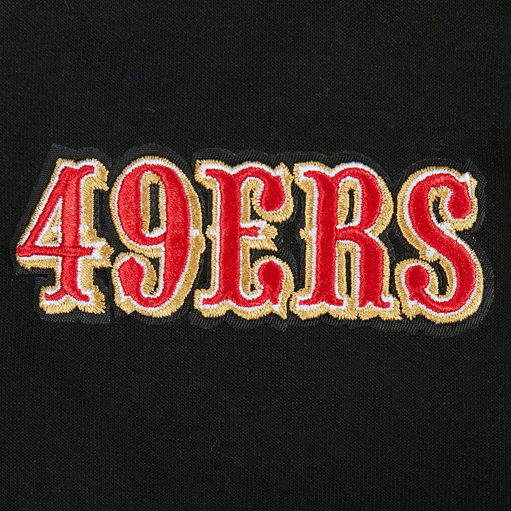 NFL SAN FRANCISCO 49ERS GAME DAY CLASSICS WOMEN'S DOUBLE KNIT CREWNECK (BLACK) - Image 5