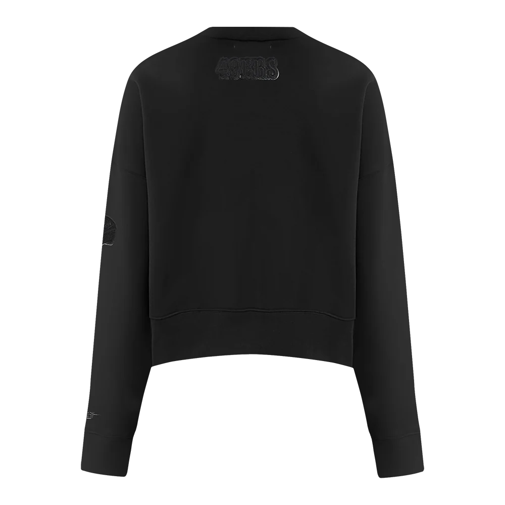 NFL SAN FRANCISCO 49ERS TRIPLE BLACK WOMEN'S FLC CREWNECK (TRIPLE BLACK) - Image 3