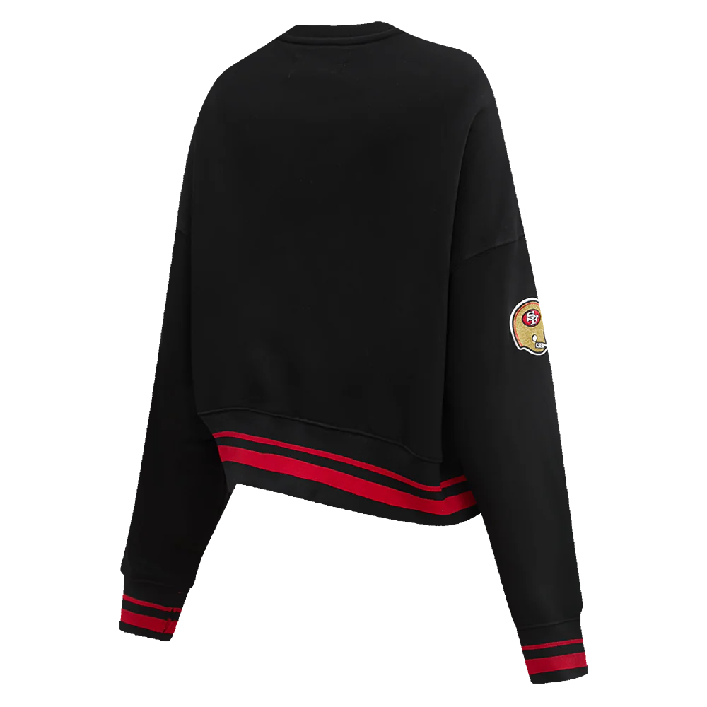 NFL SAN FRANCISCO 49ERS RETRO CLASSIC WOMEN'S CREWNECK (BLACK/RED/BLACK) - Image 4