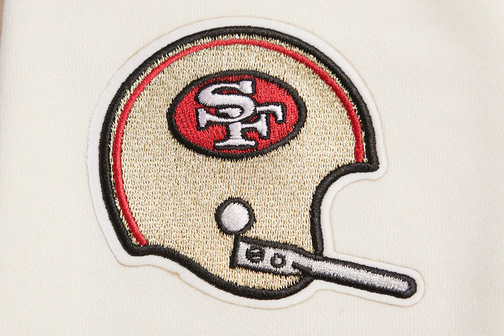 NFL SAN FRANCISCO 49ERS RETRO CLASSIC WOMEN'S CREWNECK (EGGSHELL/ RED) - Image 5