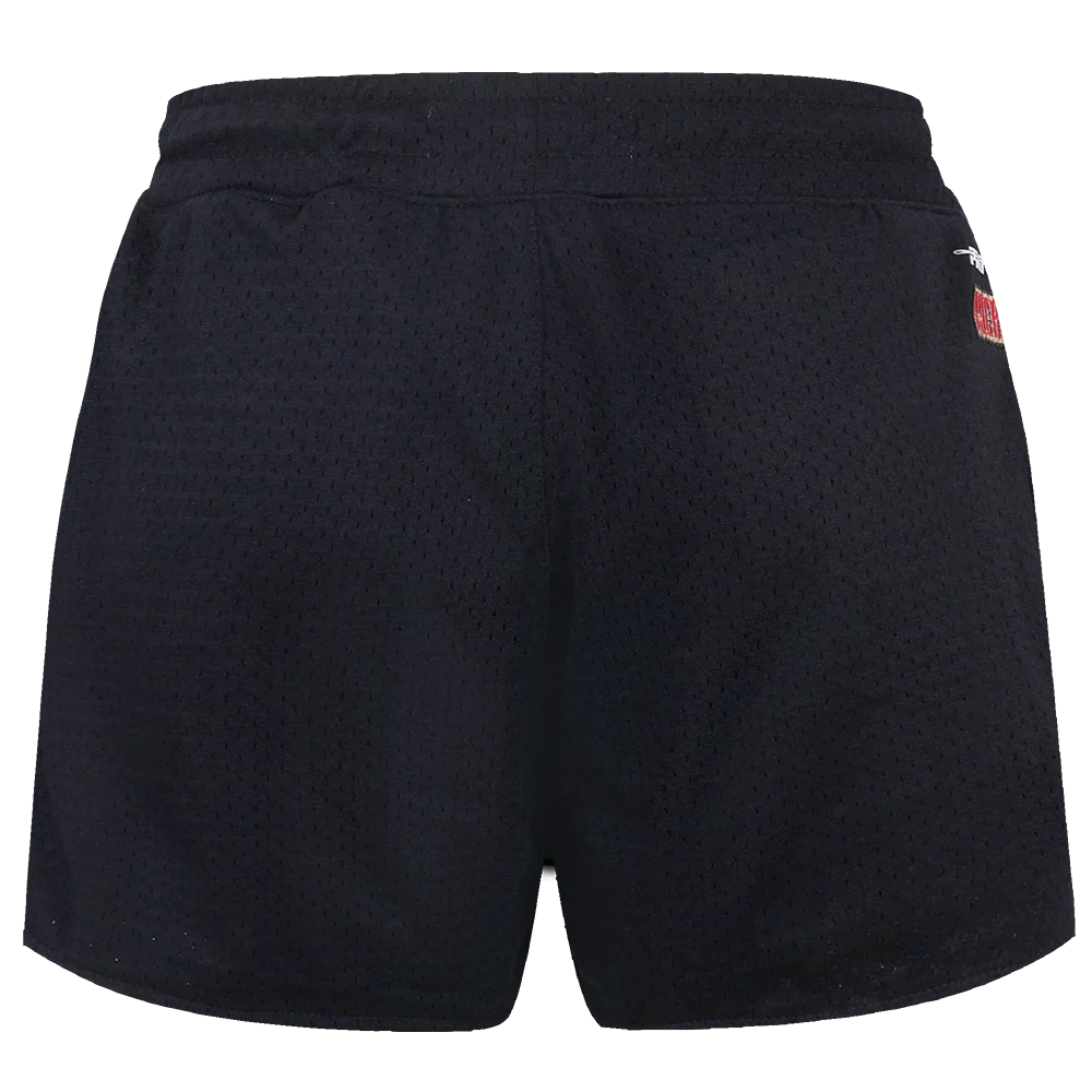 NFL SAN FRANCISCO 49ERS SCRIPT TAIL WOMEN'S MESH TAPE SHORT (BLACK) - Image 3