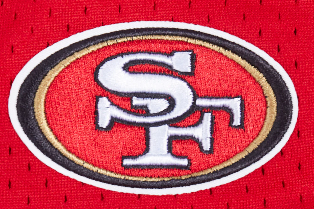NFL SAN FRANCISCO 49ERS SCRIPT TAIL WOMEN'S MESH TAPE SHORT (RED) - Image 5