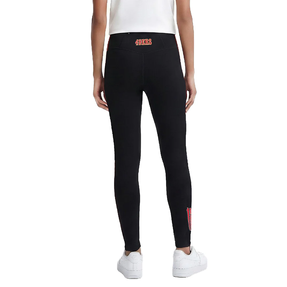 NFL SAN FRANCISCO 49ERS SCRIPT TAIL WOMEN'S HIGH WAIST JERSEY LEGGING (BLACK) - Image 2