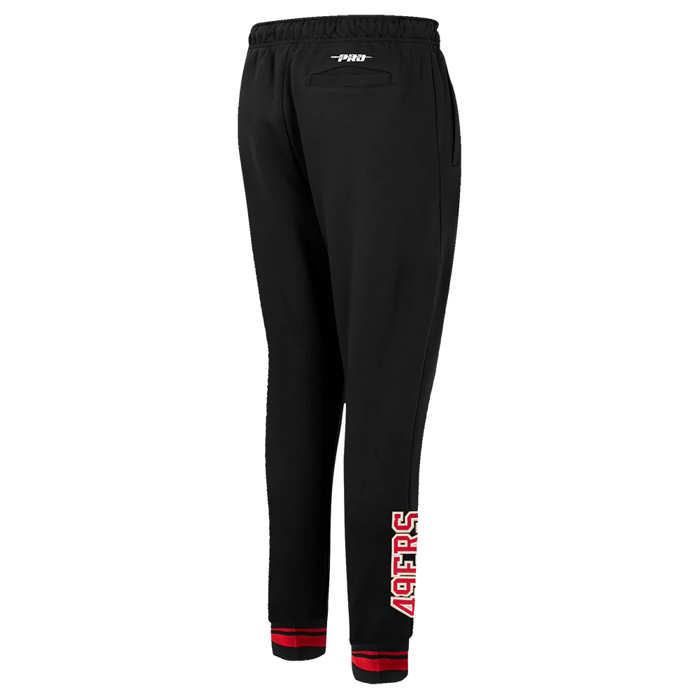 NFL SAN FRANCISCO 49ERS CREST EMBLEM WOMEN'S RIB FLC SWEATPANT (BLACK/RED/BLACK) - Image 5