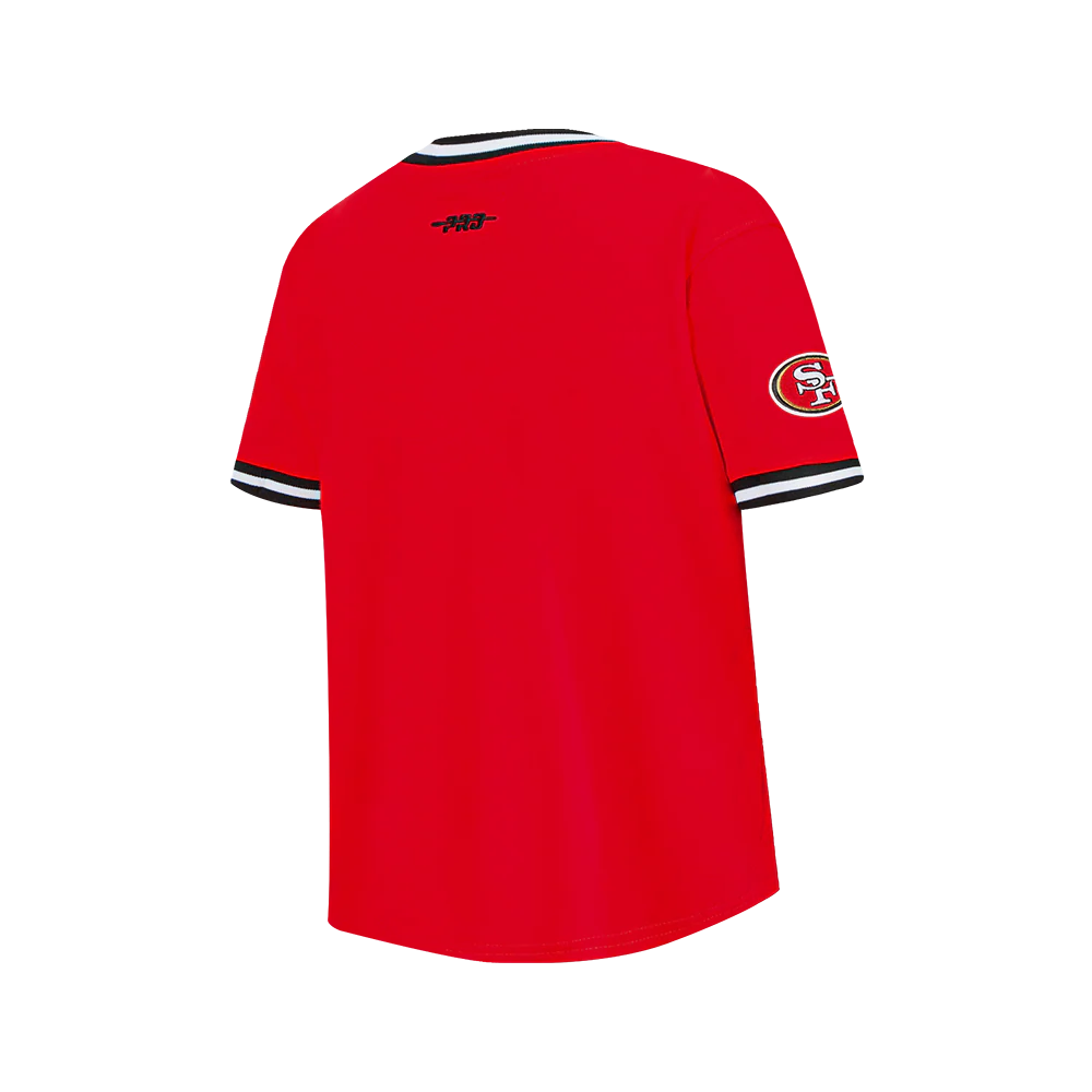 NFL SAN FRANCISCO 49ERS CLASSIC LITTLE BOYS SHORT SLEEVE STRIPED RIB TEE (RED/BLACK) - Image 8