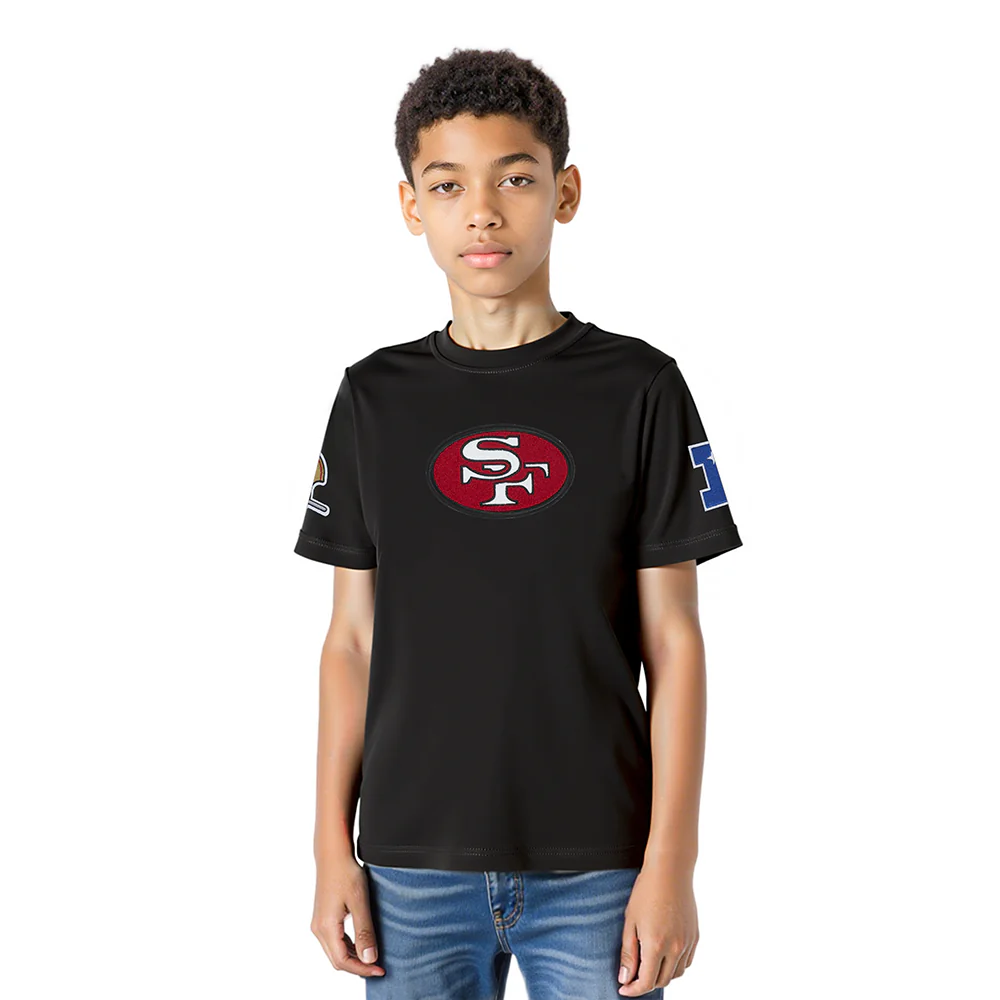 NFL SAN FRANCISCO 49ERS RETRO CLASSICS LITTLE BOY'S SS TEE (BLACK)