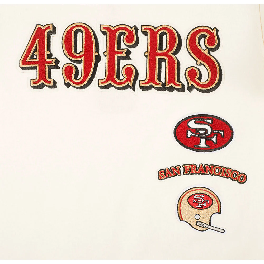 NFL SAN FRANCISCO 49ERS RETRO CLASSICS LITTLE BOY'S SS TAPING TEE (EGGSHELL/ RED) - Image 5