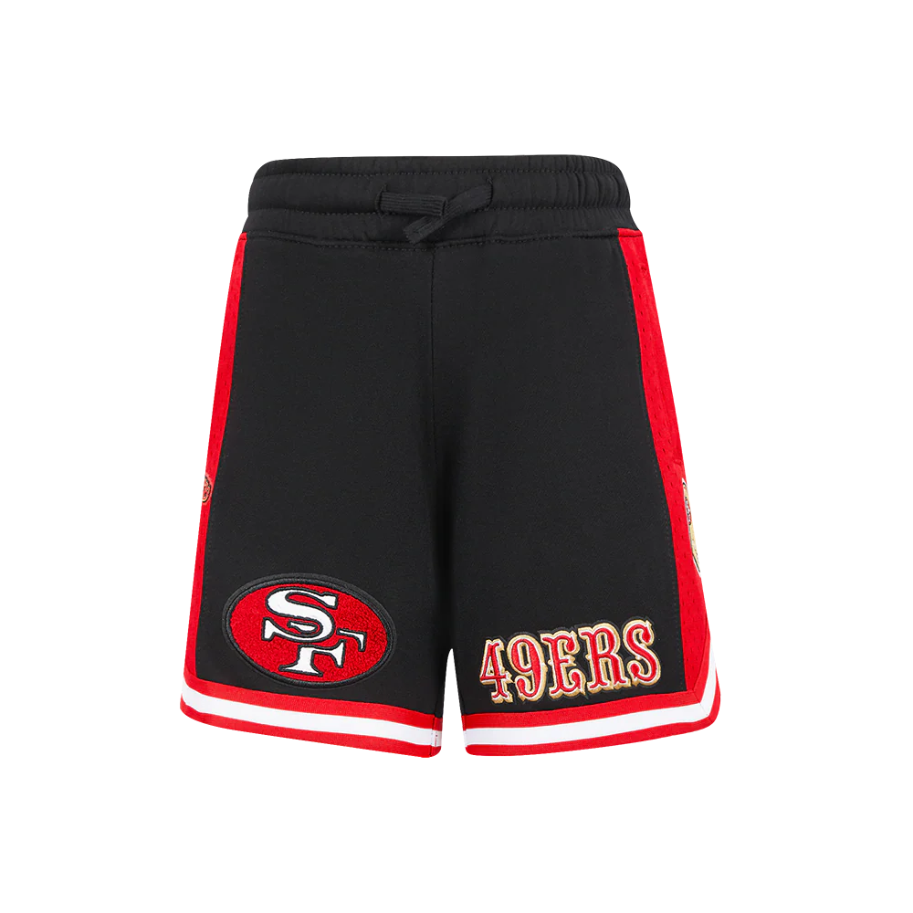 NFL SAN FRANCISCO 49ERS RETRO CLASSIC LITTLE BOYS FLEECE 2.0 SHORT (BLACK/RED) - Image 2