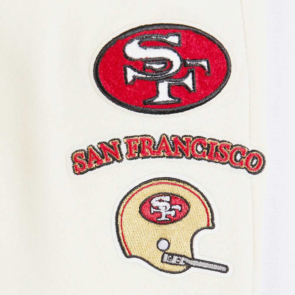 NFL SAN FRANCISCO 49ERS RETRO CLASSIC LITTLE BOYS RIB FLC SWEATPANT (EGGSHELL/ RED) - Image 6