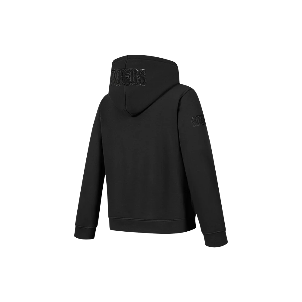 NFL SAN FRANCISCO 49ERS TRIPLE BLACK LITTLE BOY'S FLC FZ HOODIE (BLACK) - Image 4
