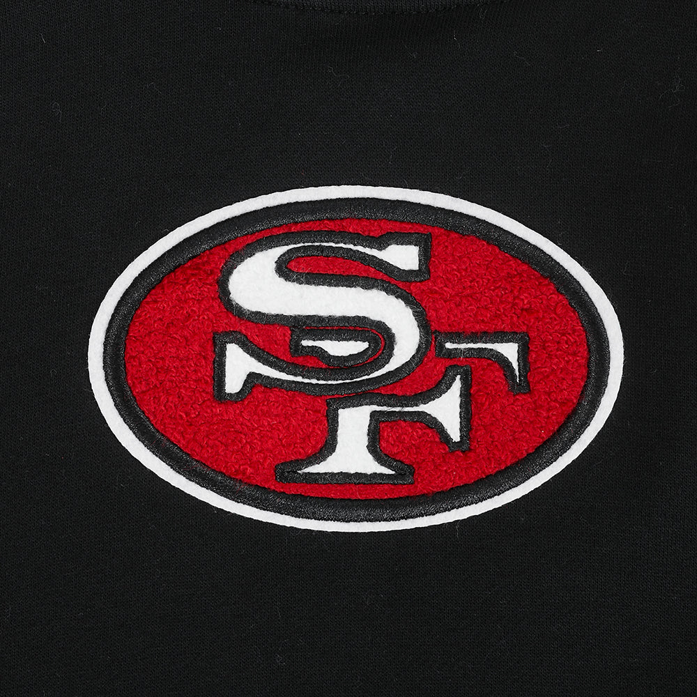 NFL SAN FRANCISCO 49ERS RETRO CLASSICS LITTLE BOY'S RIB FLEECE PO HOODIE (BLACK/RED/BLACK) - Image 5