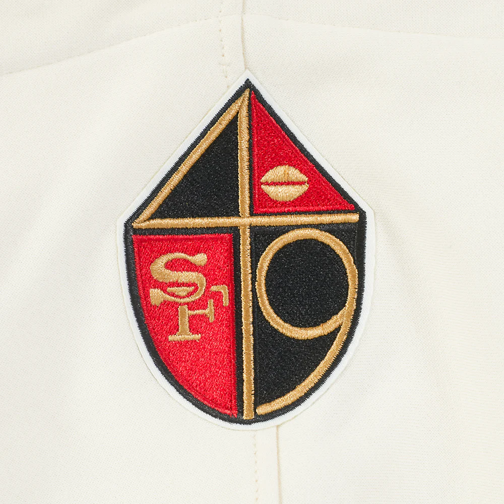 NFL SAN FRANCISCO 49ERS RETRO CLASSICS LITTLE BOY'S RIB FLEECE PO HOODIE (EGGSHELL/ RED) - Image 6
