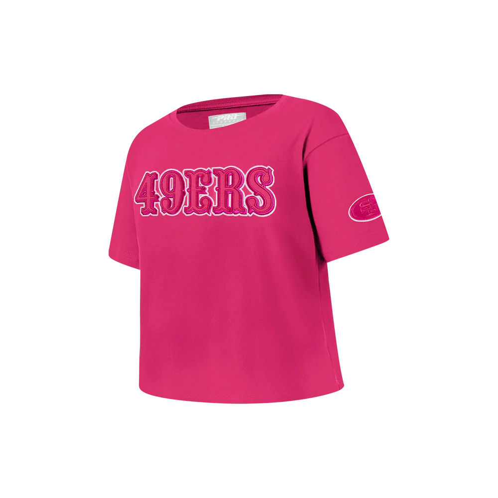 NFL SAN FRANCISCO 49ERS TRIPLE PINK LITTLE GIRLS SHORT SLEEVE BOXY TEE (BEETROOT PURPLE) - Image 2