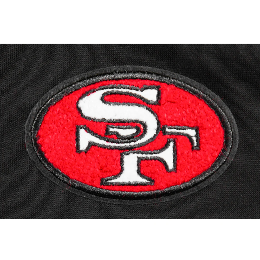 NFL SAN FRANCISCO 49ERS RETRO CLASSIC LITTLE GIRLS RIB FLEECE PULLOVER HOODIE (BLACK/RED/BLACK) - Image 7