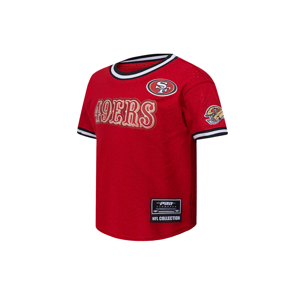 NFL SAN FRANCISCO 49ERS CLASSIC TODDLER BOYS SHORT SLEEVE MESH TEE (RED/BLACK) - Image 4