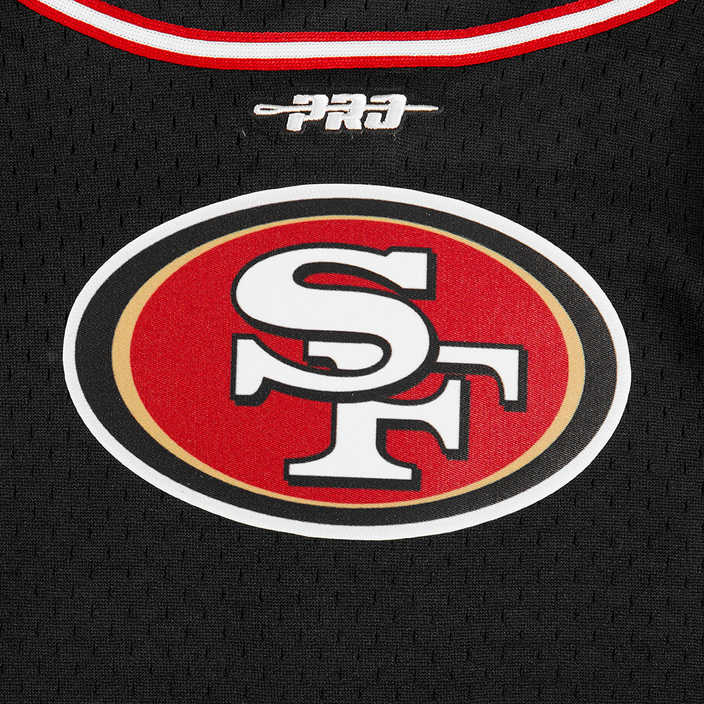 NFL SAN FRANCISCO 49ERS CLASSIC TODDLER BOYS MESH BUTTON DOWN SHIRT (BLACK/RED) - Image 6