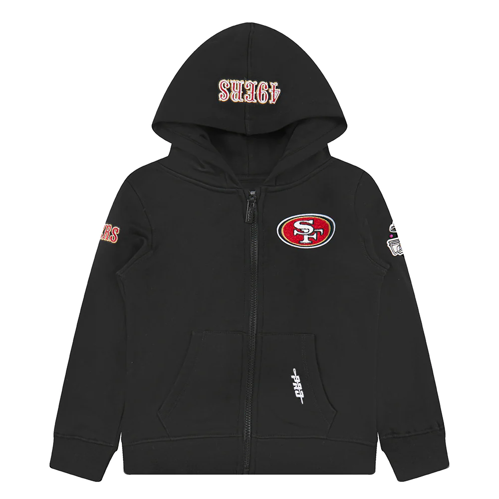 NFL SAN FRANCISCO 49ERS CLASSIC TODDLER BOYS FLEECE FULL ZIP HOODIE (BLACK) - Image 10