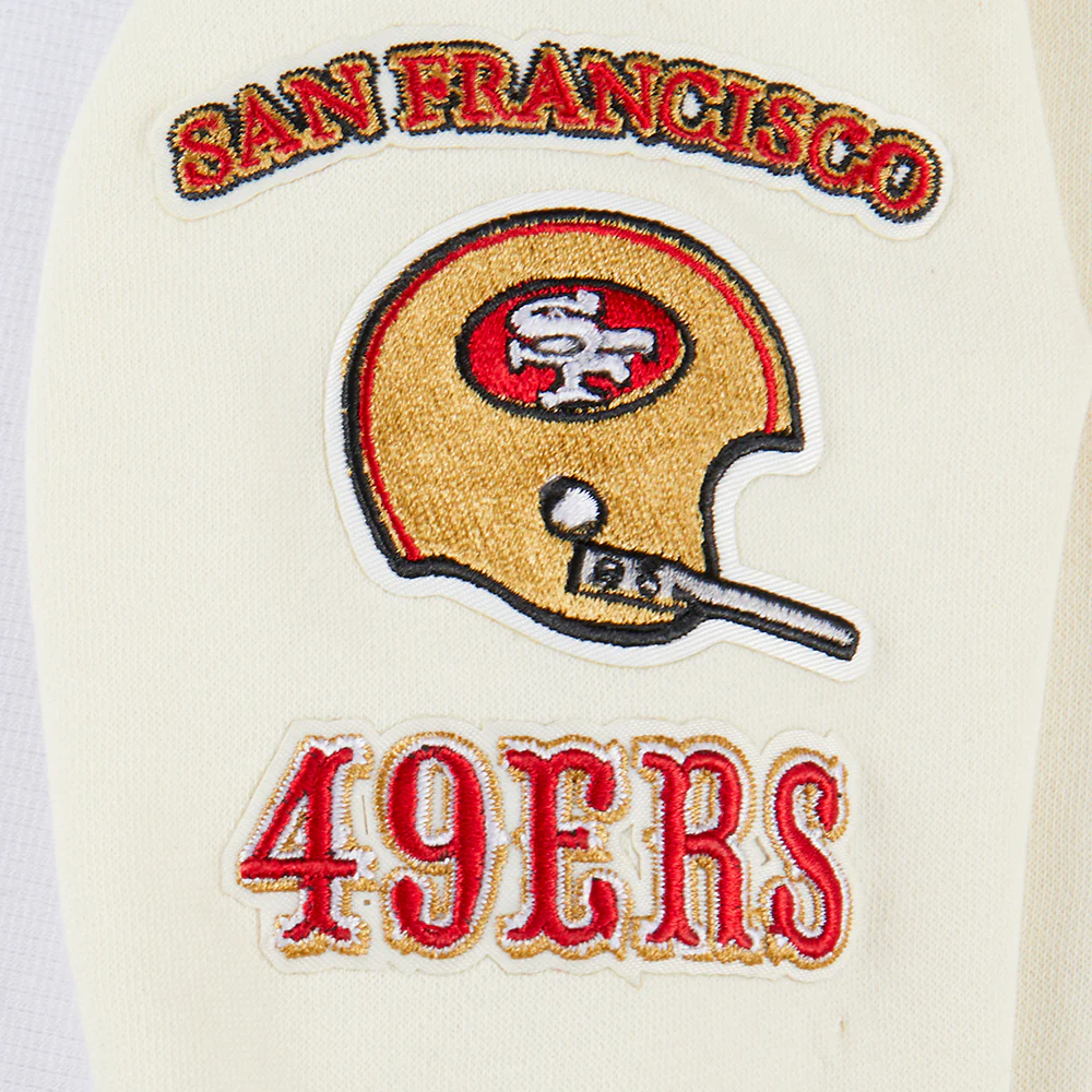 NFL SAN FRANCISCO 49ERS RETRO CLASSIC TODDLER BOYS RIB FLEECE PULLOVER HOODIE (EGGSHELL/ RED) - Image 4