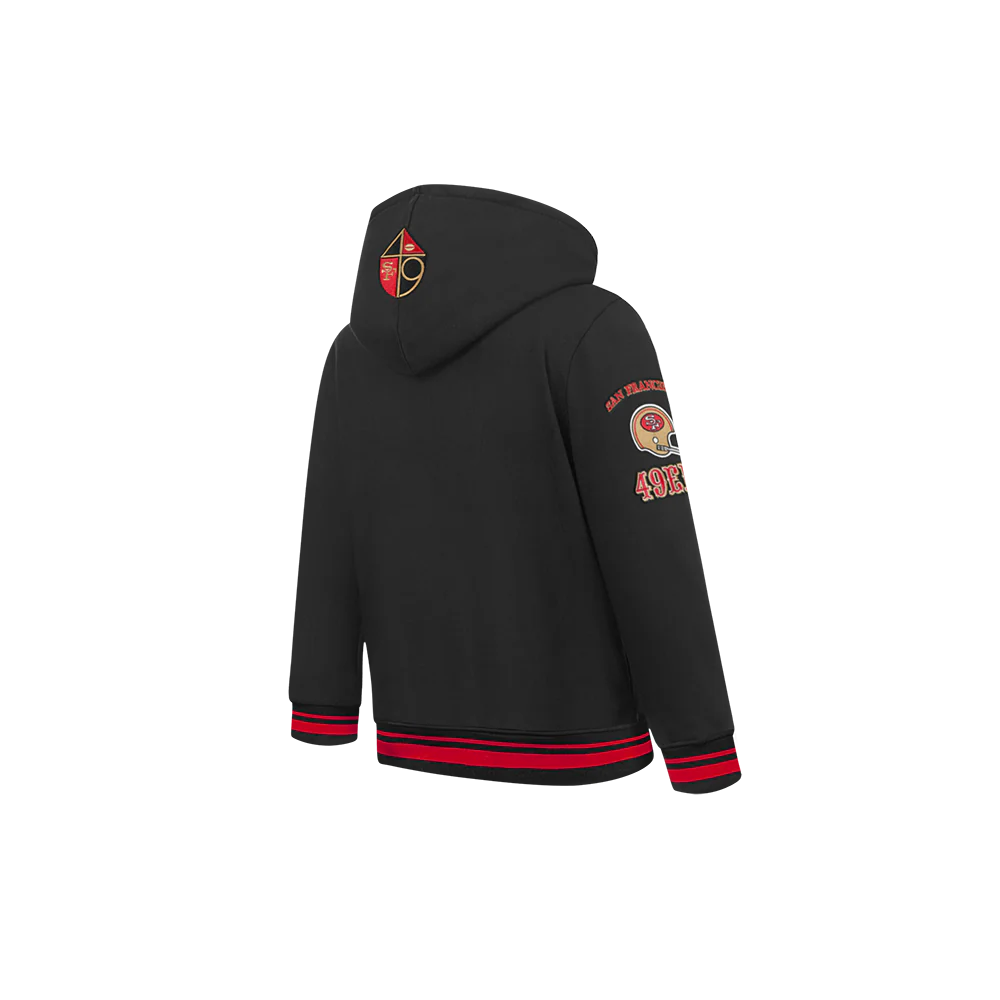 NFL SAN FRANCISCO 49ERS RETRO CLASSICS TODDLER BOY'S RIB FLEECE PO HOODIE (BLACK/RED/BLACK) - Image 4